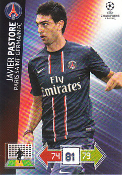 Javier Pastore Paris Saint-Germain 2012/13 Panini Adrenalyn XL CL #213